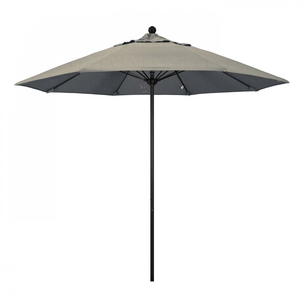 California Umbrella 9' Black Aluminum Market Patio Umbrella, Sunbrella Spectrum Dove 194061335093 - main